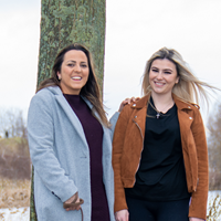 two women in outdoor space